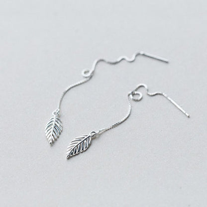 Leaf Silver 925 Drop Sterling Earring