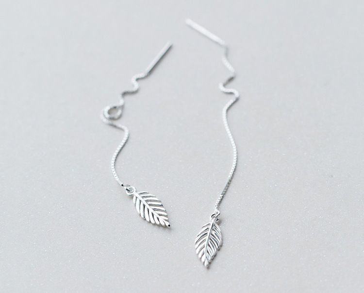 Leaf Silver 925 Drop Sterling Earring