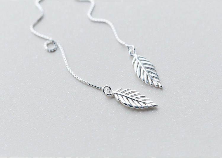 Leaf Silver 925 Drop Sterling Earring