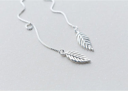 Leaf Silver 925 Drop Sterling Earring