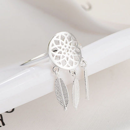 Silver Dream Catcher Sterling Open Ring 925