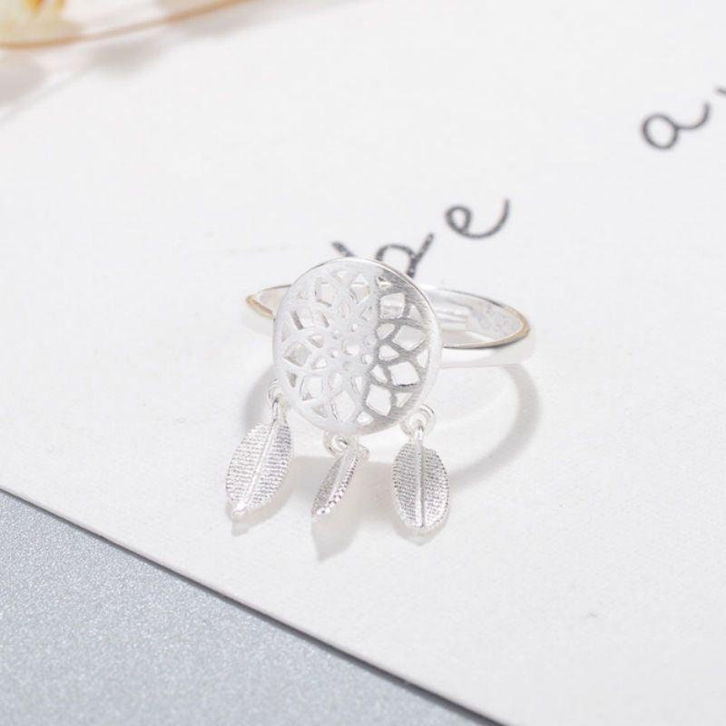 Silver Dream Catcher Sterling Open Ring 925