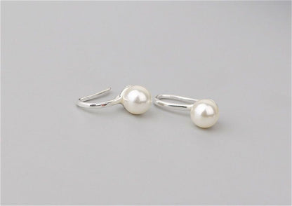 Silver 925 Earring Sterling Faux Pearl
