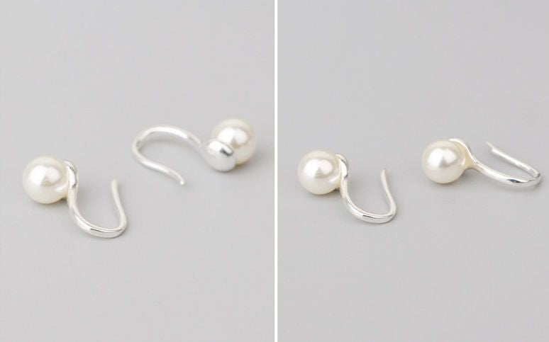 Silver 925 Earring Sterling Faux Pearl