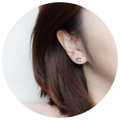 Earring Double Silver Star Sterling 925