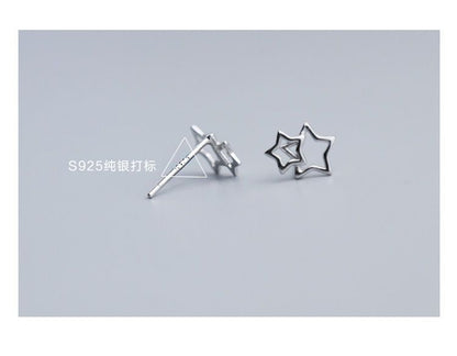 Earring Double Silver Star Sterling 925