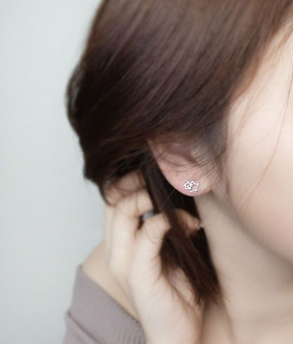 Earring Double Silver Star Sterling 925