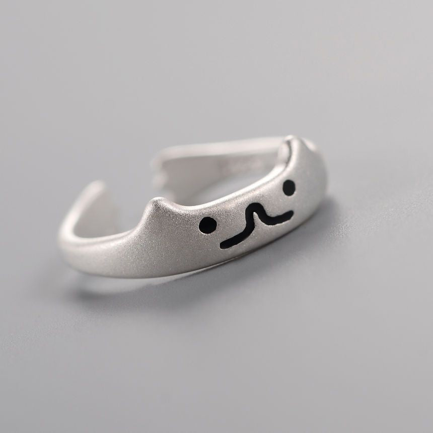 Silver Ring 925 Sterling Open Cat