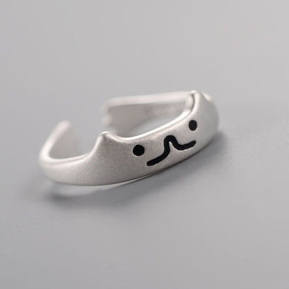 Silver Ring 925 Sterling Open Cat