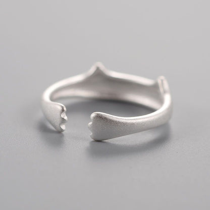 Silver Ring 925 Sterling Open Cat