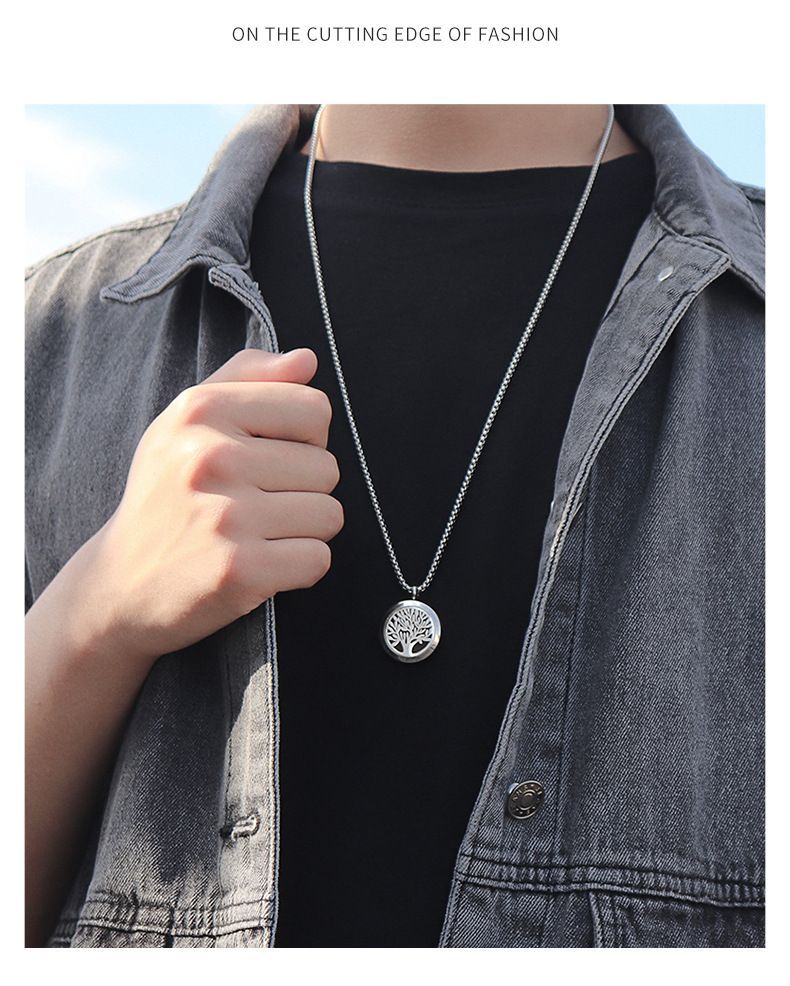 Aromatherapy Essential Oil Pendant Stainless Steel Necklace