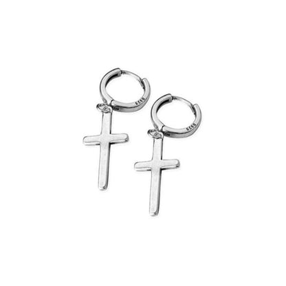 Silver Cross Dangle Earring Sterling