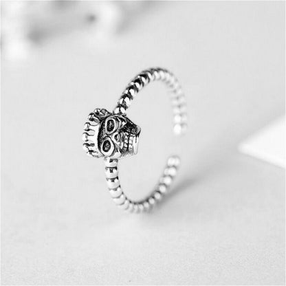 Open Skull Sterling Ring Silver