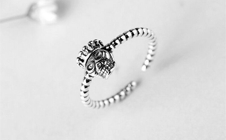 Open Skull Sterling Ring Silver