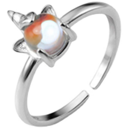 Open Silver Sterling Unicorn Ring