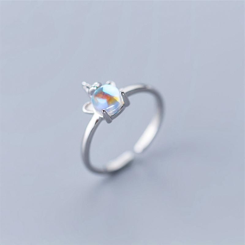Open Silver Sterling Unicorn Ring