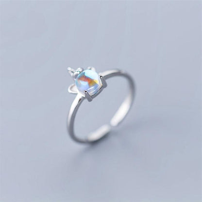 Open Silver Sterling Unicorn Ring
