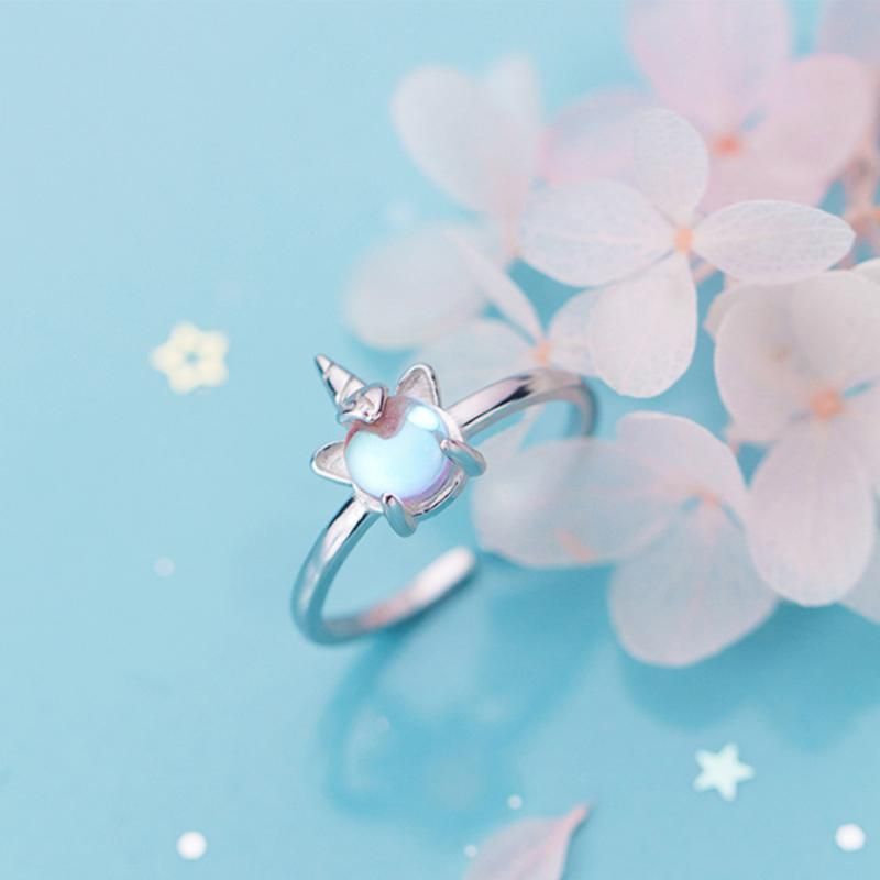 Open Silver Sterling Unicorn Ring