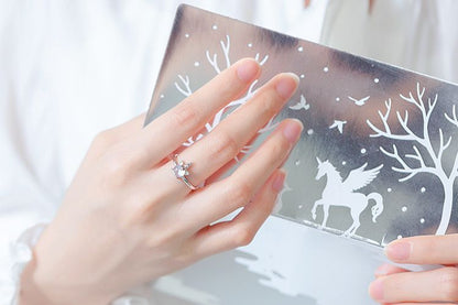 Open Silver Sterling Unicorn Ring