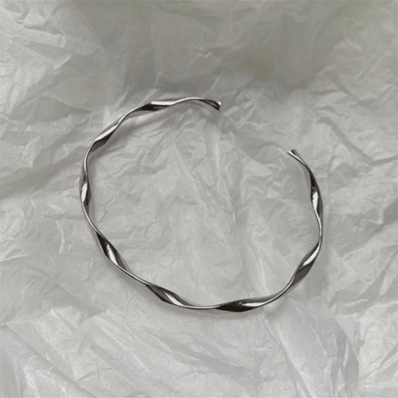 Bangle Twisted Open Silver Sterling