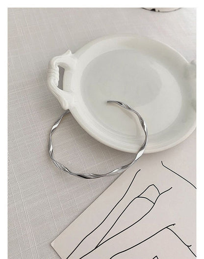 Bangle Twisted Open Silver Sterling