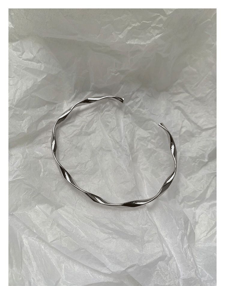 Bangle Twisted Open Silver Sterling
