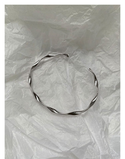 Bangle Twisted Open Silver Sterling