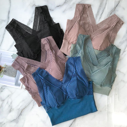 Lace-Trimmed V-Neck Sleeveless Shell