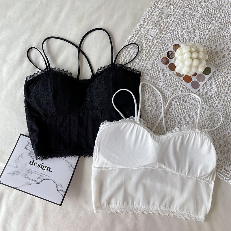 Cropped Lace Camisole with Plain Design