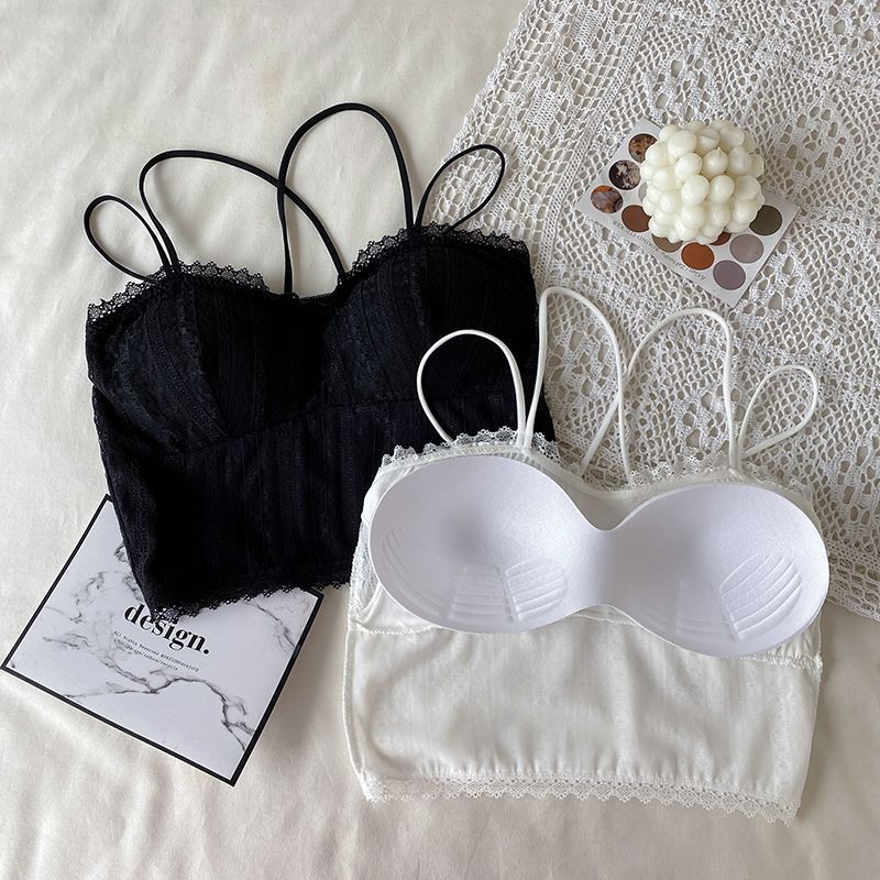 Cropped Lace Camisole with Plain Design