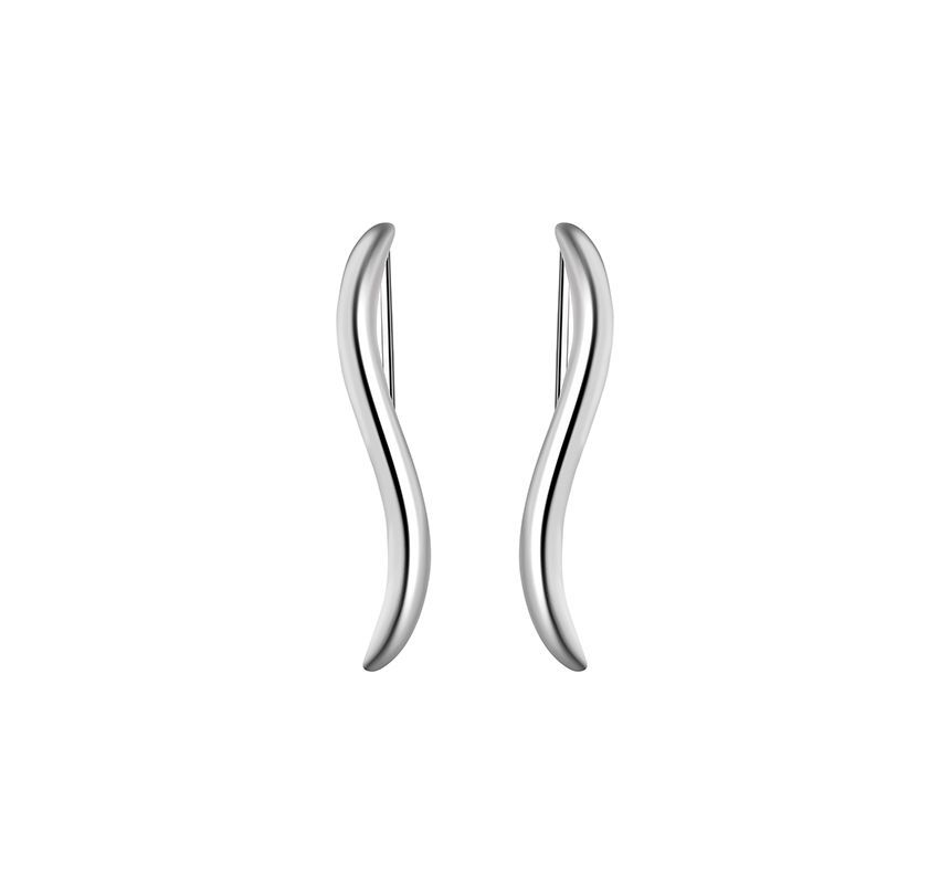 Sterling Through Pull Wave Silver Earring
