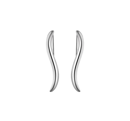 Sterling Through Pull Wave Silver Earring
