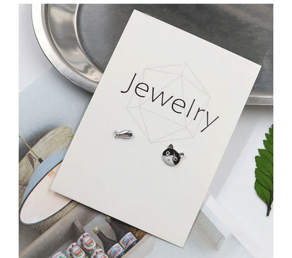 Asymmetrical Stud Cat Fish Earring