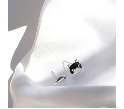 Asymmetrical Stud Cat Fish Earring