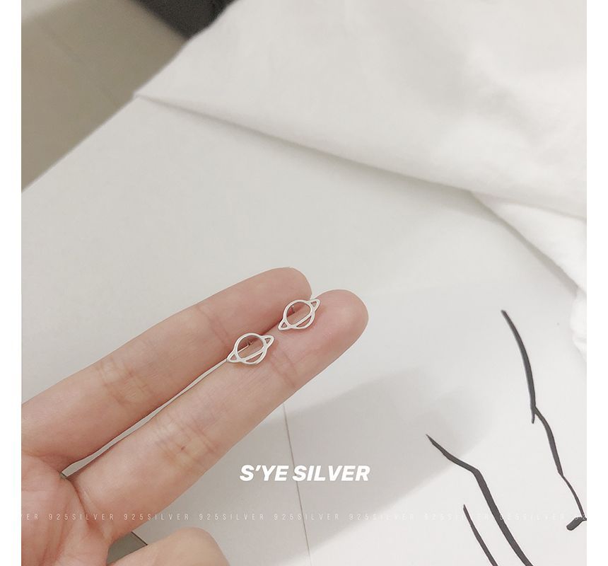 Planet Silver Earring Sterling Stud