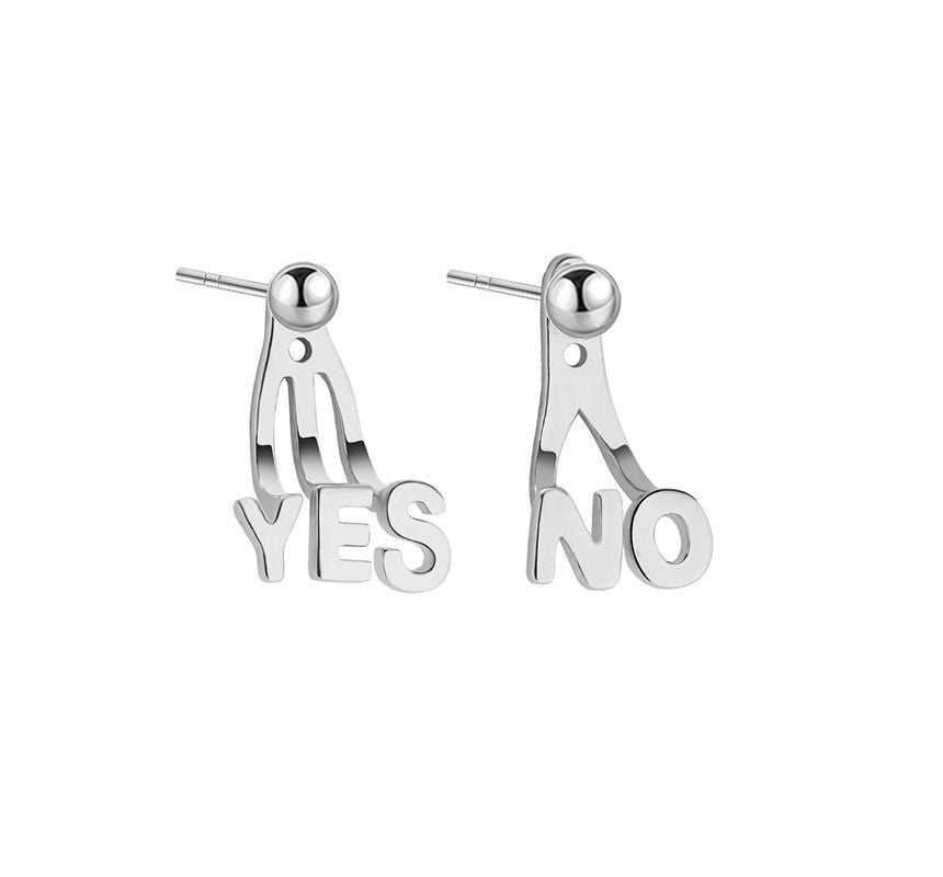 Ear Asymmetrical Silver Sterling Lettering Jacket