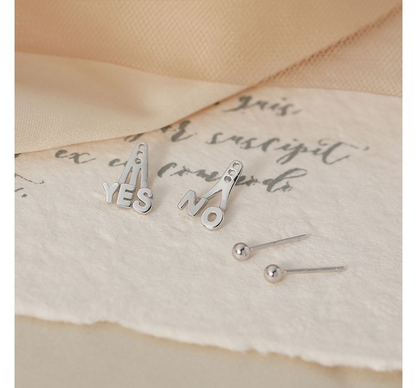 Ear Asymmetrical Silver Sterling Lettering Jacket