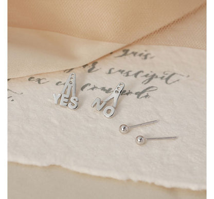 Ear Asymmetrical Silver Sterling Lettering Jacket