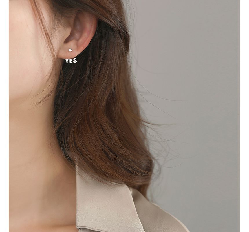 Ear Asymmetrical Silver Sterling Lettering Jacket