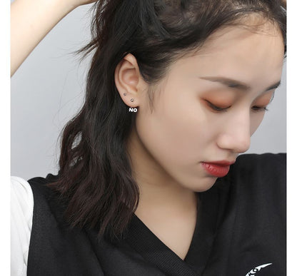 Ear Asymmetrical Silver Sterling Lettering Jacket