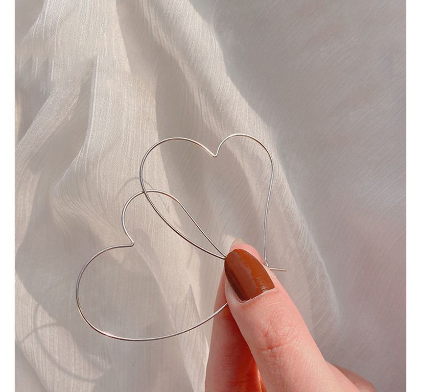 Silver Heart Sterling Earring Hoop