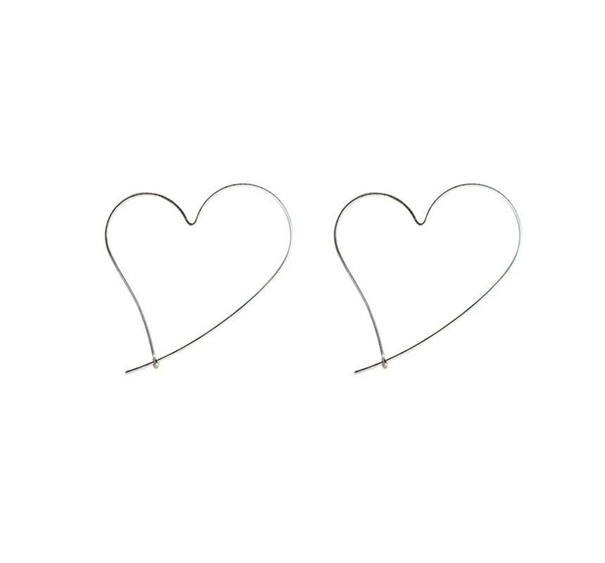 Silver Heart Sterling Earring Hoop