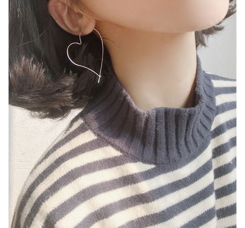 Silver Heart Sterling Earring Hoop