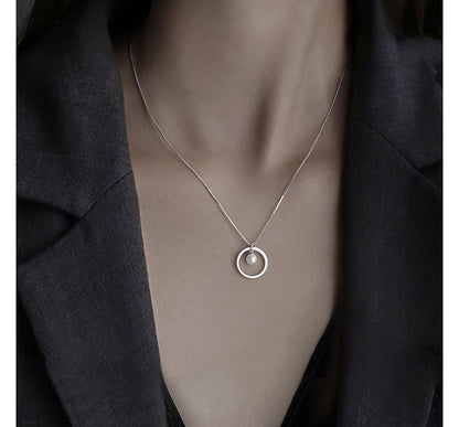 Silver Sterling Pearl Faux Necklace