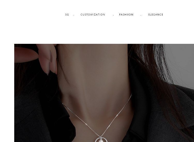 Silver Sterling Pearl Faux Necklace