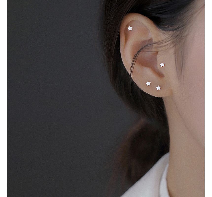 Earring Star Sterling Stud Silver