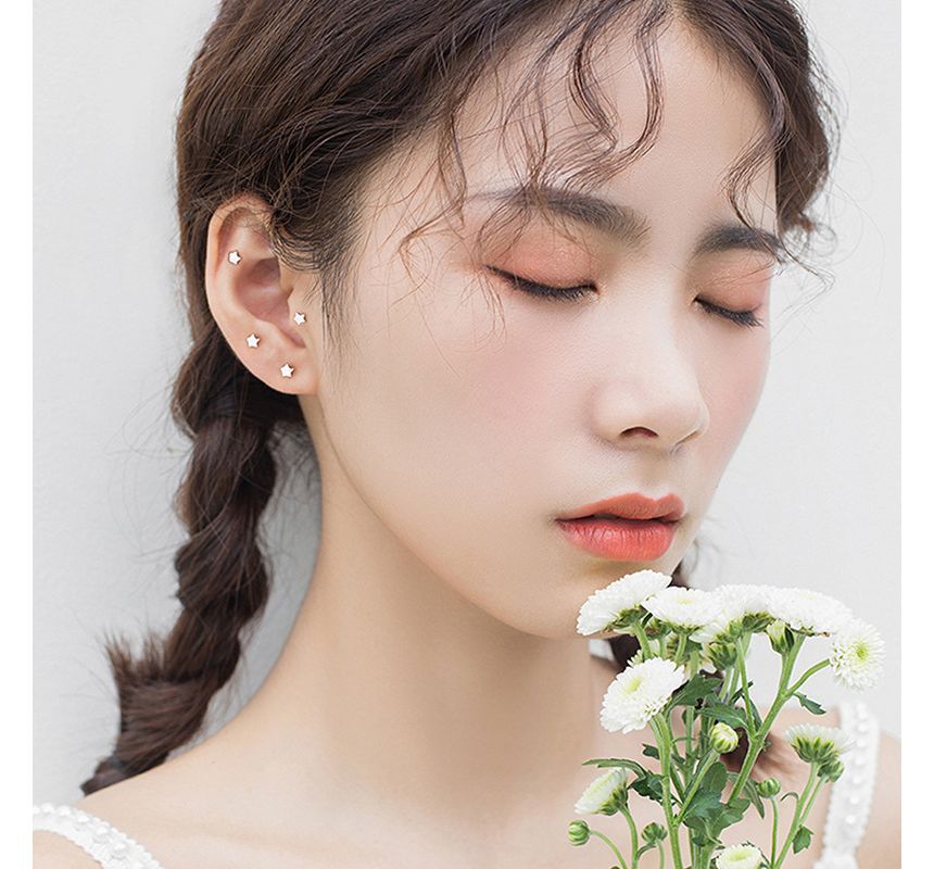 Earring Star Sterling Stud Silver