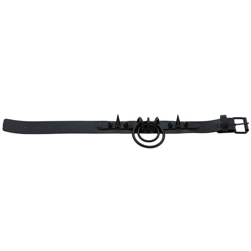 Studded Hoop Faux Leather Choker