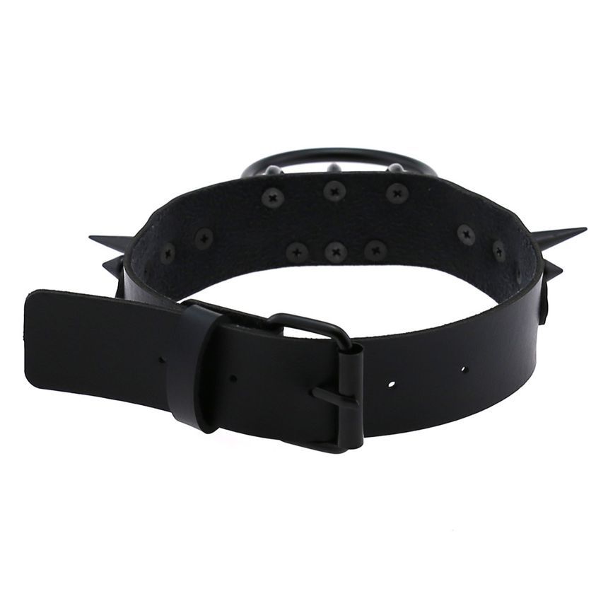 Studded Hoop Faux Leather Choker