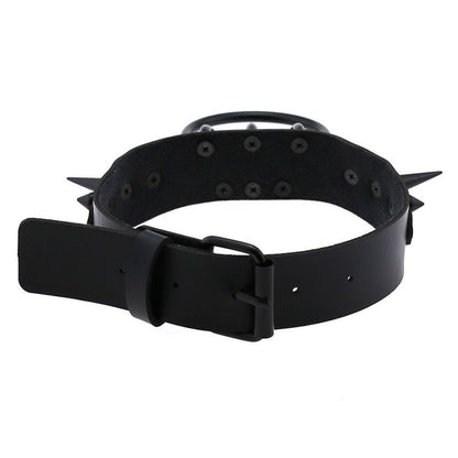 Studded Hoop Faux Leather Choker